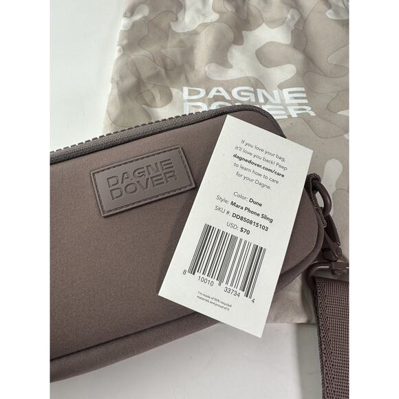 Dagne Dover Mara Neoprene Phone Sling Bag Dune Mauve Dust Bag Crossbody Shoulder - Picture 5 of 9